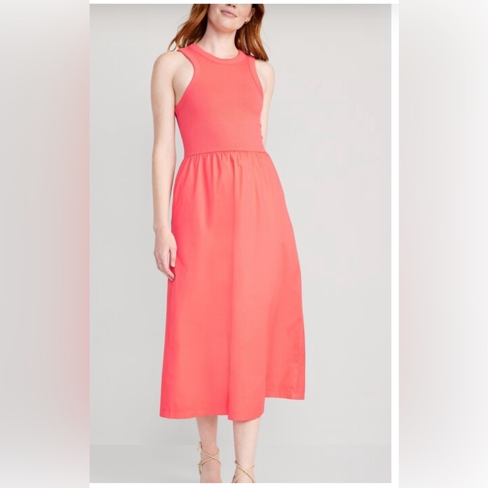 Women’s Coral Maxi Dress - Sleeveless Summer Style